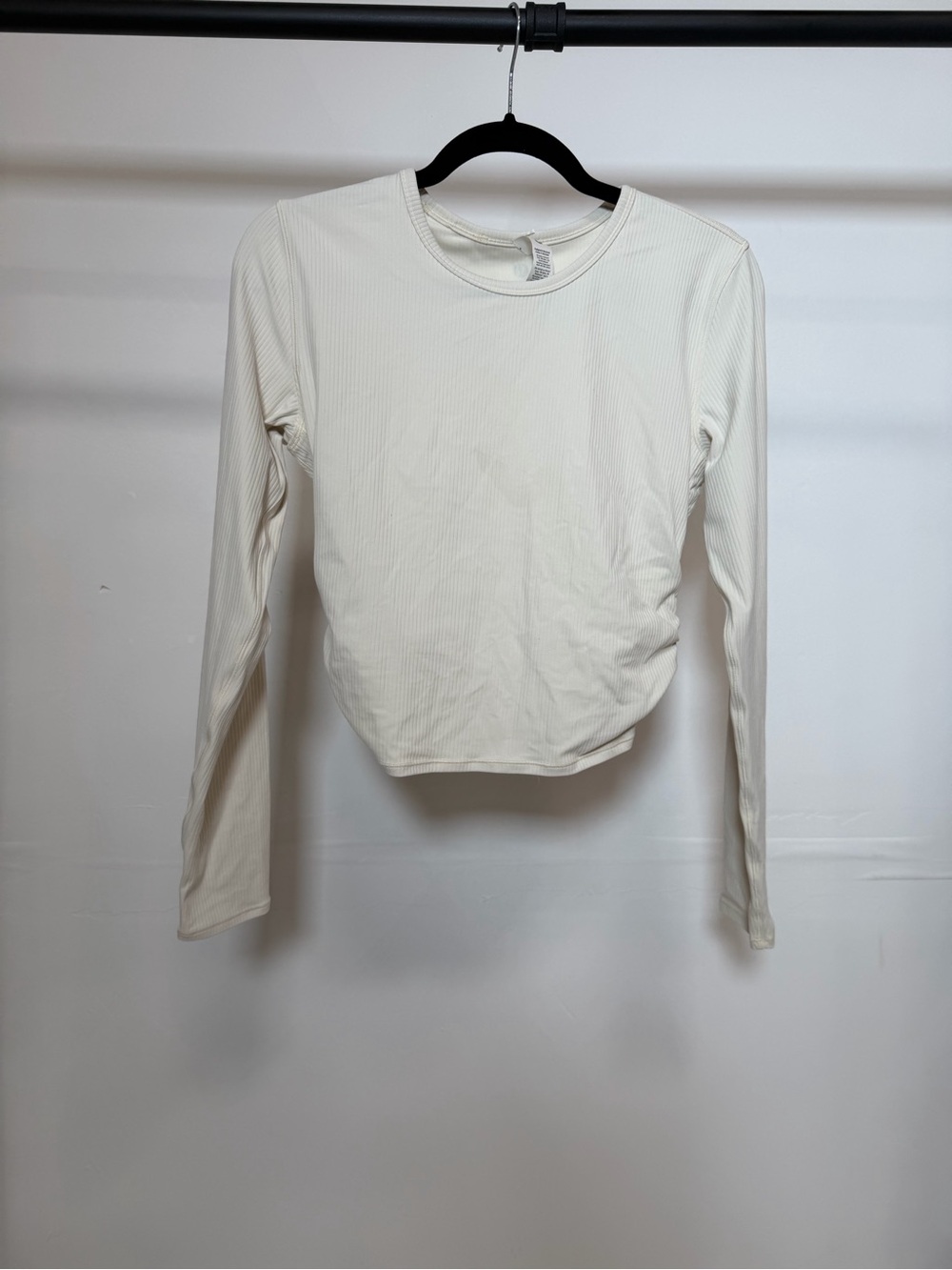 lululemon athletica Cream Ribbed Long-Sleeve Crewneck Top